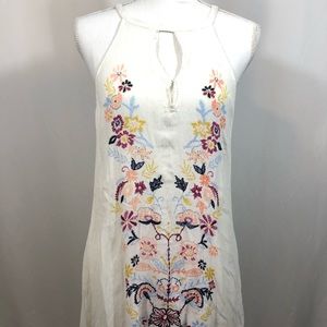ONEILL White Gauze Keyhole Embroidered Dress